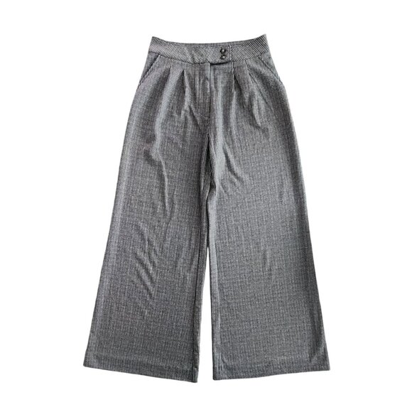 Juniors SO High-Rise Plaid Pleated Wide Leg Gray Pants Size 11 - Picture 1 of 9